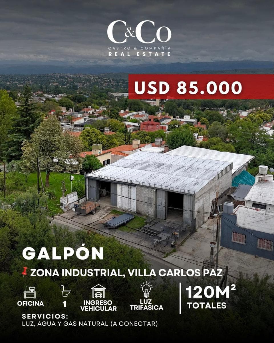 Venta galpón industrial con renta activa, oportunidad para inversores. Zona Industrial - Carlos Paz - 1