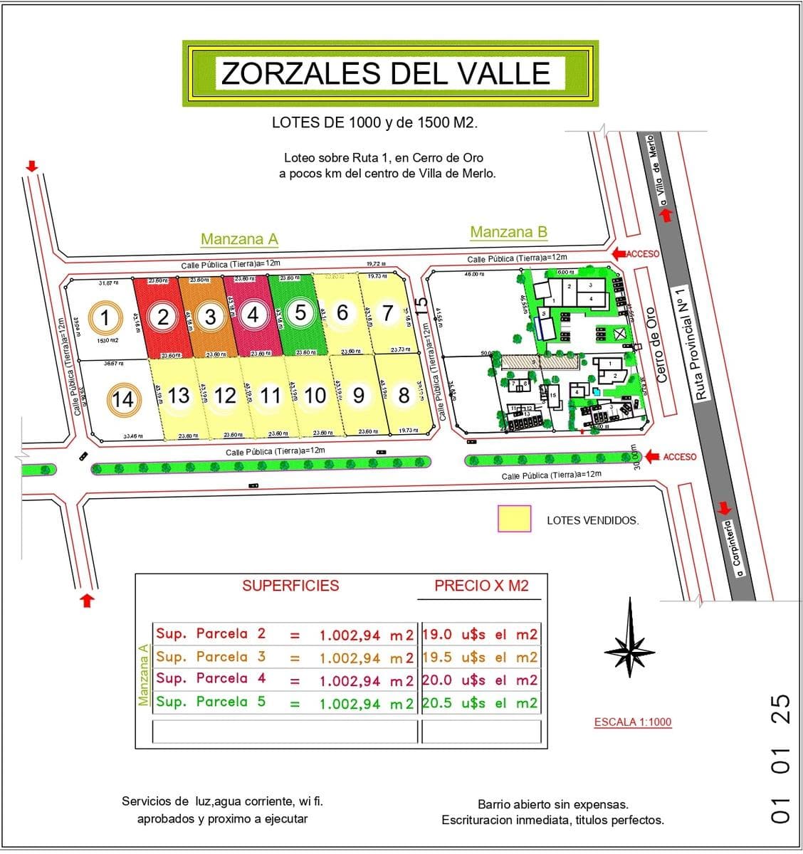 Pre Venta de Terreno en Cerro de Oro Merlo San Luis Ruta 1 - 1
