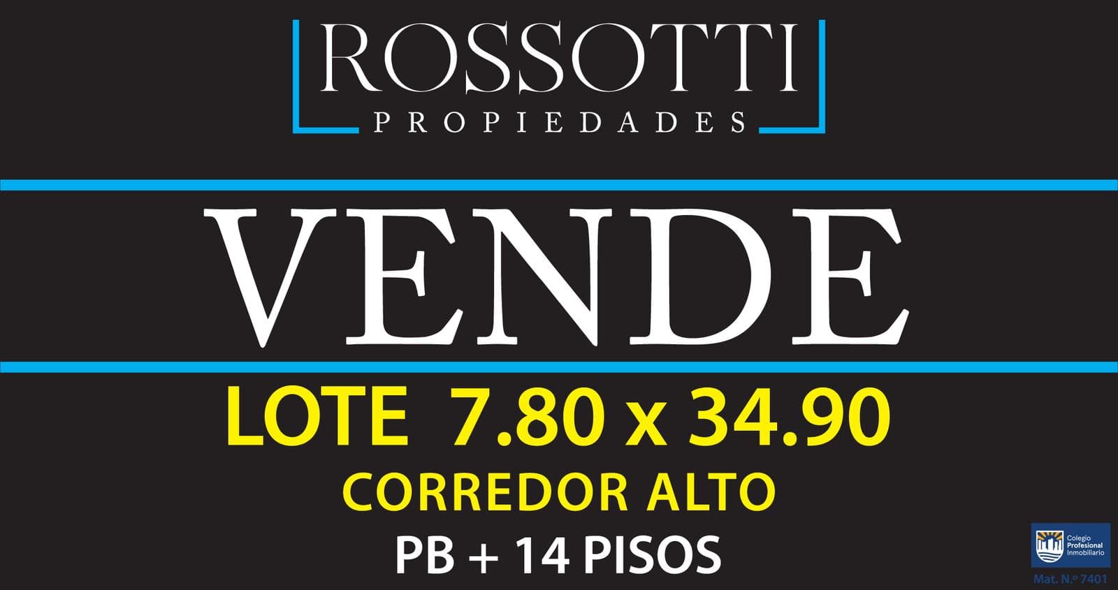 Terreno - Av. Entre Ríos 1080 - Corredor Alto - Exc. Ubicación - 7.80m x 34.90m - 1