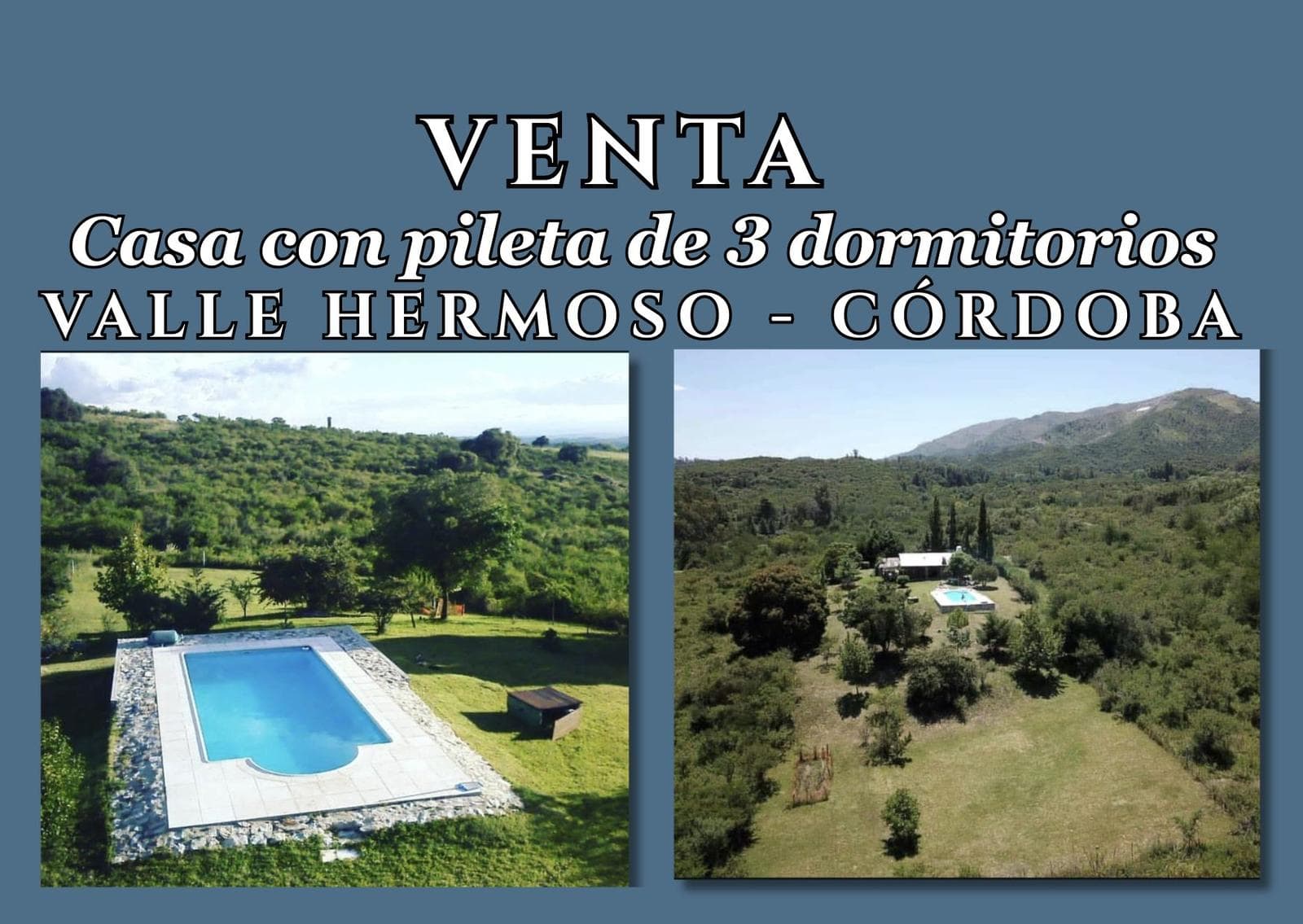 DUEÑO VENDE Casa con pileta de 3 dormitorios, VALLE HERMOSO, Córdoba - 1