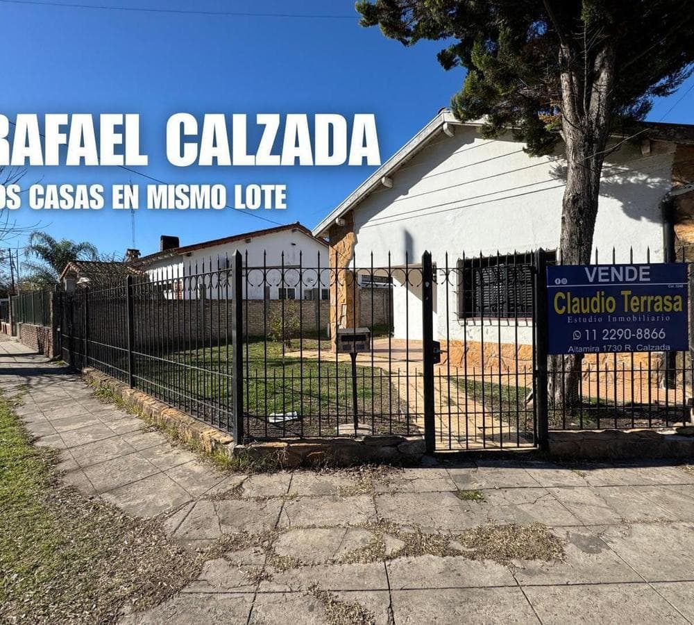 DOS CASAS EN MISMO LOTE A LA VENTA EN R. CALZADA - 1