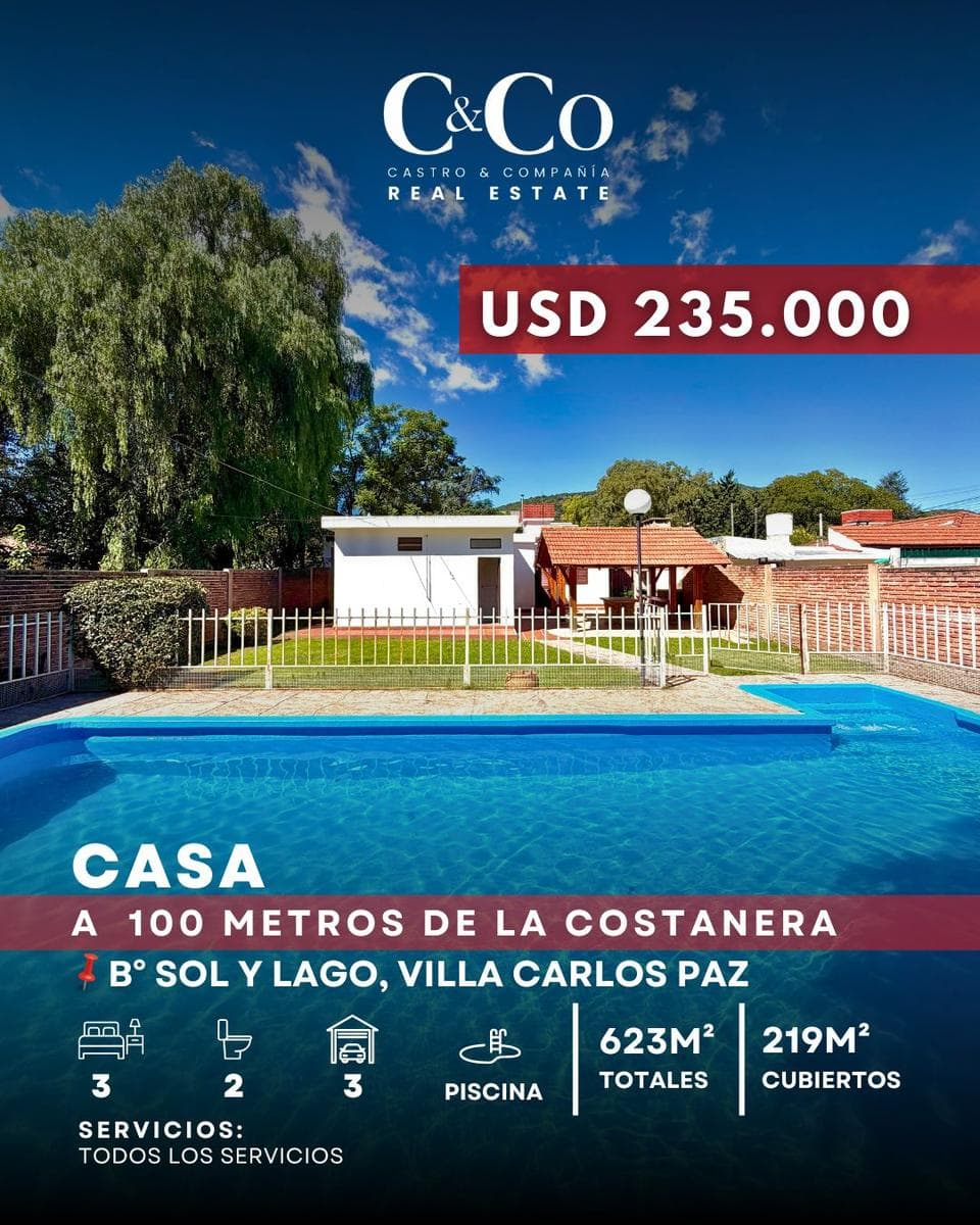Exclusiva Casa En Venta 3 Dormitorios Con Pileta en Barrio Sol Y Lago - Villa Carlos Paz - 1