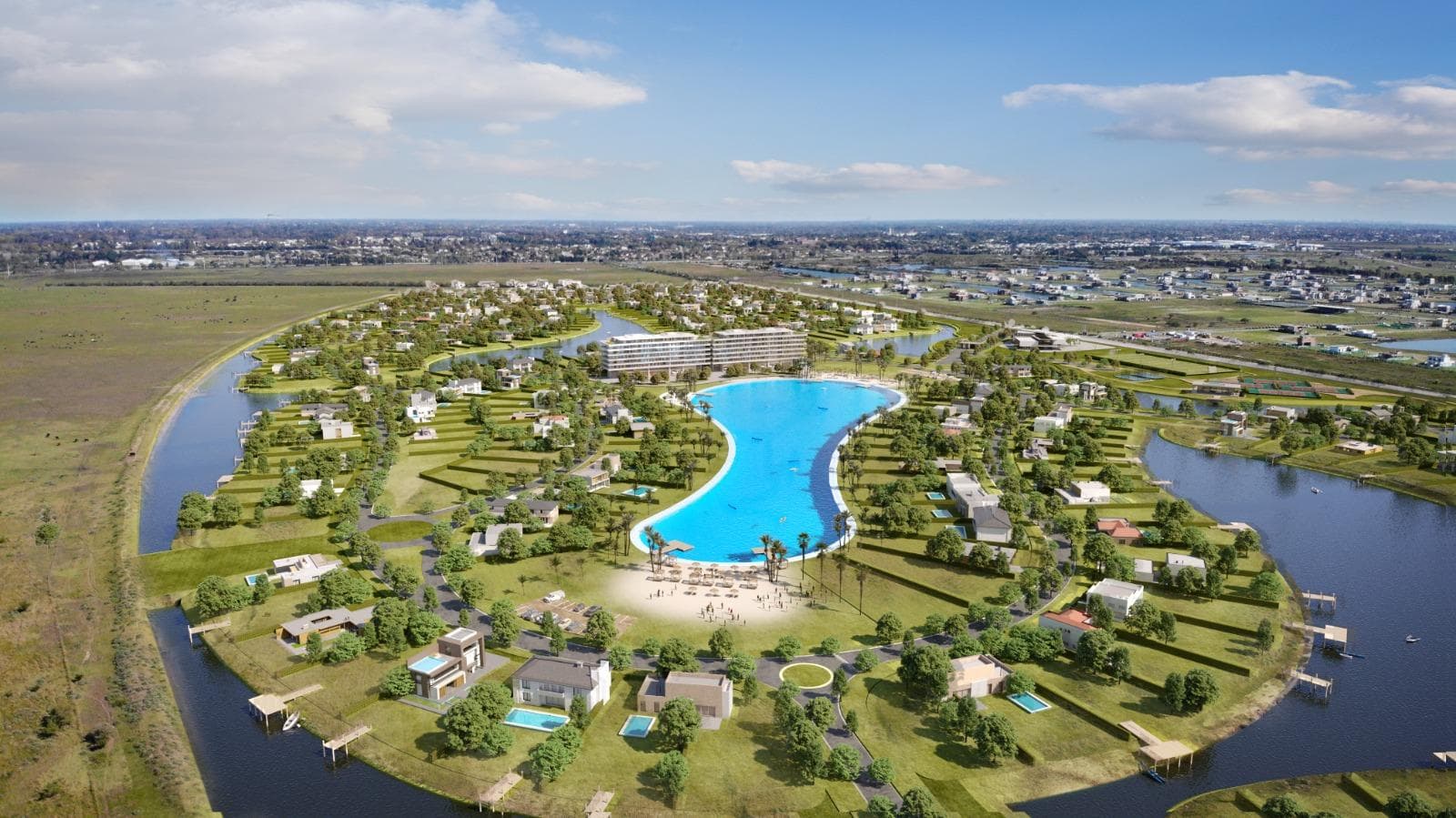 Venta lote de 803 m2 a canal en Barrio Hudson Lagoon - Guillermo E Hudson - 1